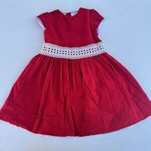 Corduroy & Lace Ruffle Dress 4T